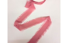 Nastro chiffon sfrangiato rosa antico.MM.30 MT.15