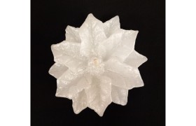 Candela stella bianco latte.MIS.7X7 H2,5CM