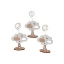 Albero resina con inserti legno e clip.ASS.3 H14CM