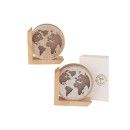 Globo legno con luce led e scatola.ASS.2 H14CM