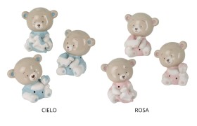 Orsetto ceramica lucida con luce led.ASS.3 H9CM