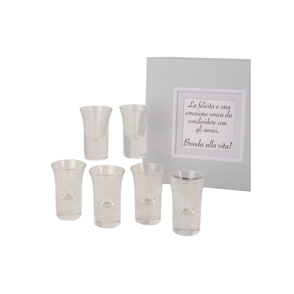SET6PZ Bicchierini vetro con scatola regalo.