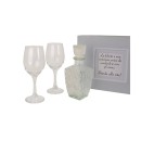 SET3PZ Bicchieri e bottiglia vetro con scatola regalo.