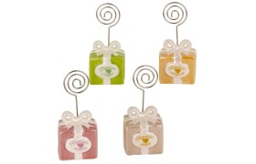 Memoclip pacco regalo ceramica.ASS.4 MIS.4,5X H10CM