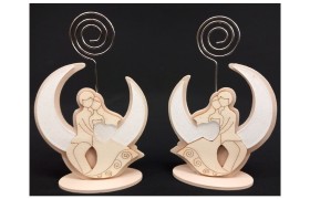 S/posto sposi base legno e plexi glitterato.ASS.2 MIS.6,5X10CM
