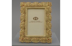 P/foto resina foglie oro.MIS.9X14CM (MISURA TOTALE 16,5X22CM)