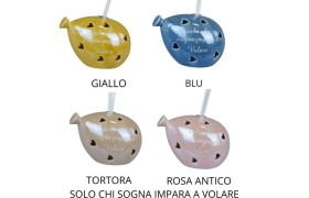 Diffusore ceramica palloncino con frase.Compreso di bastoncini e luce led.