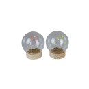 Sfera vetro con luce led e fiori.ASS.2 DIAM.12CM