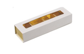 Scatola degustazione telata bianca.MIS.18,5X5,5 H3,6CM
