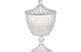Coppa vetro con coperchio.DIAM10 H21CM