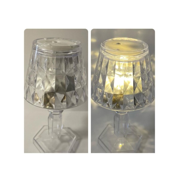 Lampada plexi con luce led.MIS.7X H 12 cm.
