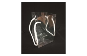 Busta PVC con manici corda.MIS.9X9 H14CM