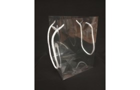 Busta PVC con manici corda.MIS.12X12 H17CM