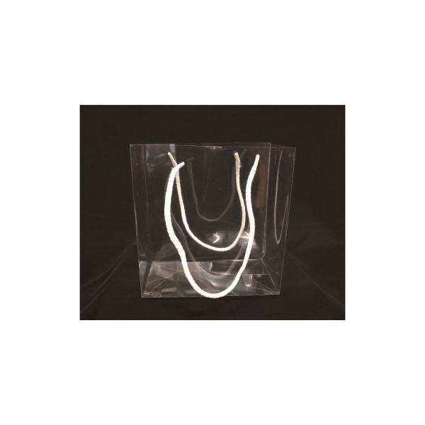 Busta PVC con manici corda.MIS.16X8 H.16,5CM