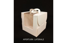 Scatola finestra pvc e cartoncino BIANCO LATTE MIS.10X10X10CM