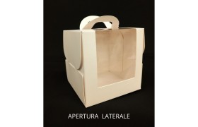 Scatola finestra pvc e cartoncino BIANCO LATTE MIS.12X12X12CM