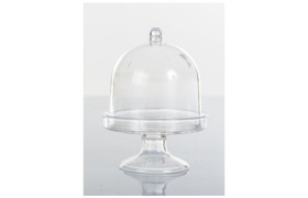 Alzatina plexi con coperchio.DIAM.5,5CM H.7CM
