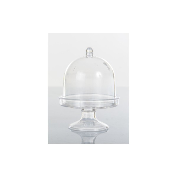 Alzatina plexi con coperchio.DIAM.5,5CM H.7CM