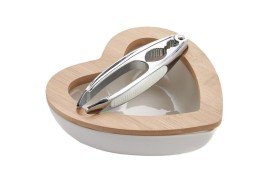 Cuore portanoci ceramica con schiaccianoci.