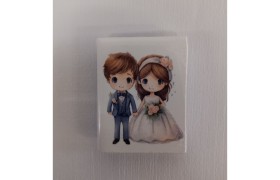 Magnete ceramica bianca sposi MIS.3X4CM