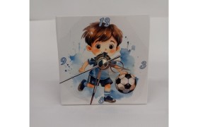 Orologio ceramica bianca calciatore MIS.7,5X7,5CM