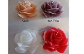 Candela a forma di rosa.DIAM.14 H.7CM