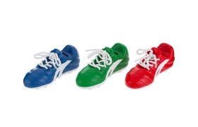 Salvadanaio scarpette calcio in resina.ASS.3 MIS.17X7 H8CM