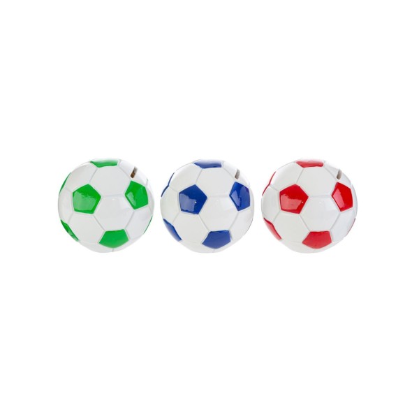 Salvadanaio pallone in resina.ASS.3 MIS.11,5X11CM