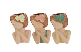 Vaso ceramica GIRL compreso di scatola shopper.ASS.3 MIS.9X8 H12CM