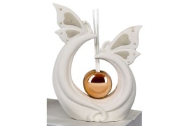 Profumatore in ceramica,arco con farfalle,compreso di scatola.MIS.13X5 H16CM