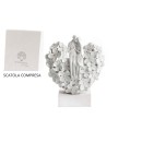 Vaso resina cuore con fiori e coppia.Scatola compresa.MIS.13,5X6,7 H16,2CM