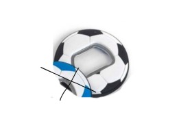 Apribottiglie pallone calcio in gomma con magnete.DIAM.5,4CM