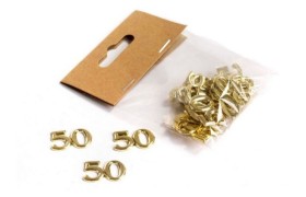 SET24PZ Numero 50 plastica colore ORO.MIS..2 x1,5CM