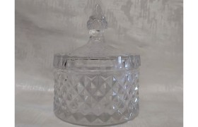 Scatola vetro.DIAM.10,5 H.13CM