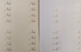 SET 200 bigliettini per bomboniere con scritta oro.