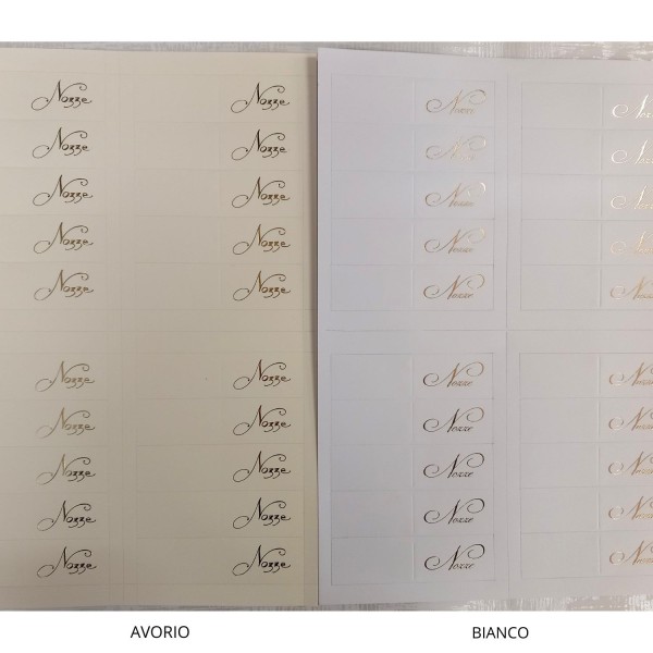 SET 200 bigliettini per bomboniere con scritta oro.