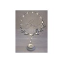 Decorazione metallo LOVE bianco ghiaccio CON LUCE LED.MIS.26X10 H38CM