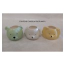 Animaletti ceramica con candela profumata.ASS.3 MIS.10X10 H.7CM