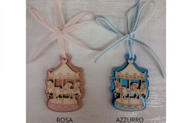 Applicazione legno e plexi giostra.MIS.3,3X H.5CM