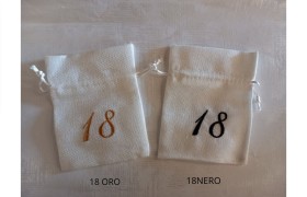 Sacchetto cotone grezzo color avorio con ricamo 18.MIS.10X12CM