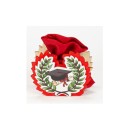 Scatola legno tocco laurea con sacchetto.MIS.7X7CM