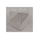 Scatola vetrina pvc e cartoncino bianco.MIS.12X12 H.11,5CM
