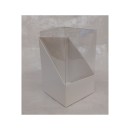 Scatola vetrina pvc e cartoncino bianco.MIS.10X10 H.13CM