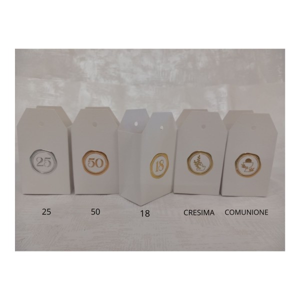 Bustina cartoncino bianco.MIS.5,5X3,5 H.10CM