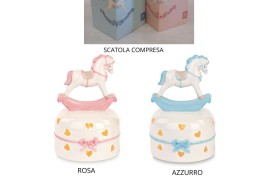 Cavallino ceramica con luce led.MIS.10X H.15CM