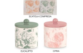 Barattolo ceramica con scatola.DIAM.8 H.9,5CM