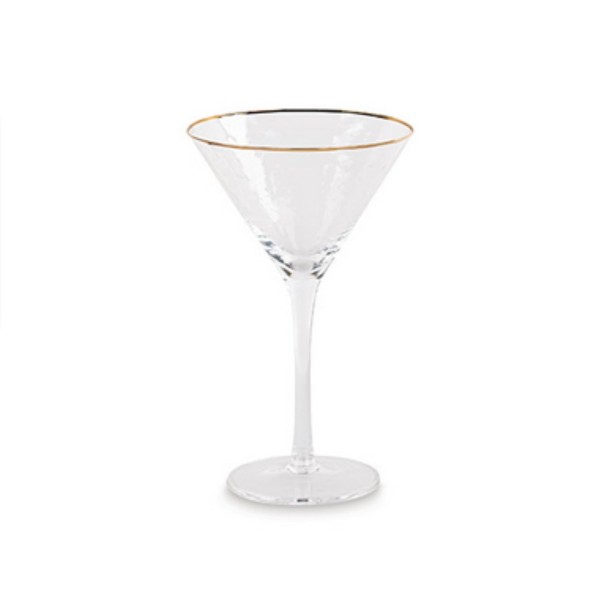 Vaso calice vetro bordo oro.DIAM.12 H 19CM