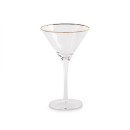 Vaso calice vetro bordo oro.DIAM.12 H 19CM