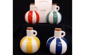 Oliera porcellana decoro circus.Scatola shopper compresa.ASS.4 MIS.10X10 H.12CM
