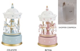 Carillon giostra legno.Scatola shopper compresa.MIS.7,5 X H.13CM